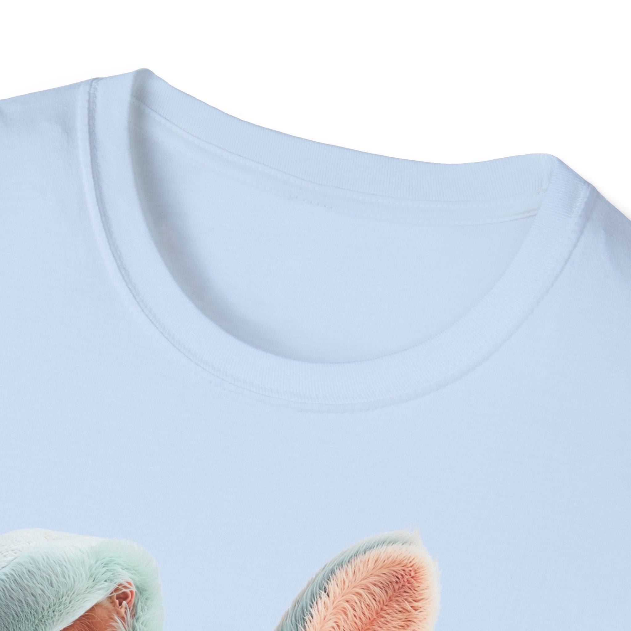 T-shirt Lapin en peluche bleu | T-shirt graphique lapin mignon