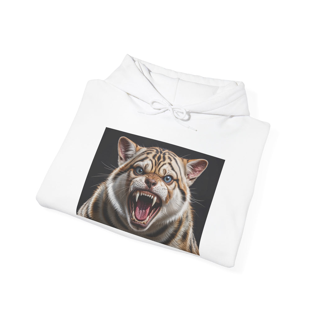 Sweat à capuche avec tête de tigre rugissant | Sweat-shirt avec portrait de tigre féroce