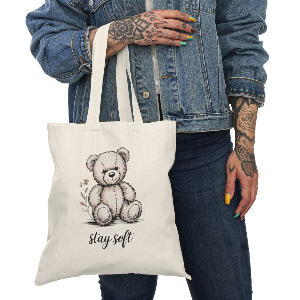 Sac fourre-tout illustré d'ours en peluche | Sac fourre-tout doux et mignon avec croquis d'ours en peluche