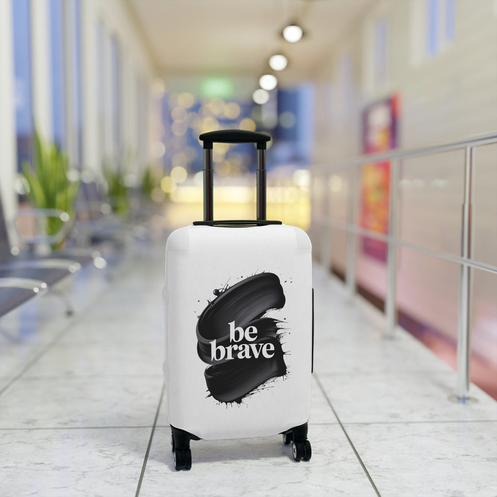Housse de valise Be Brave à motifs de coups de pinceau | Étui de voyage inspirant