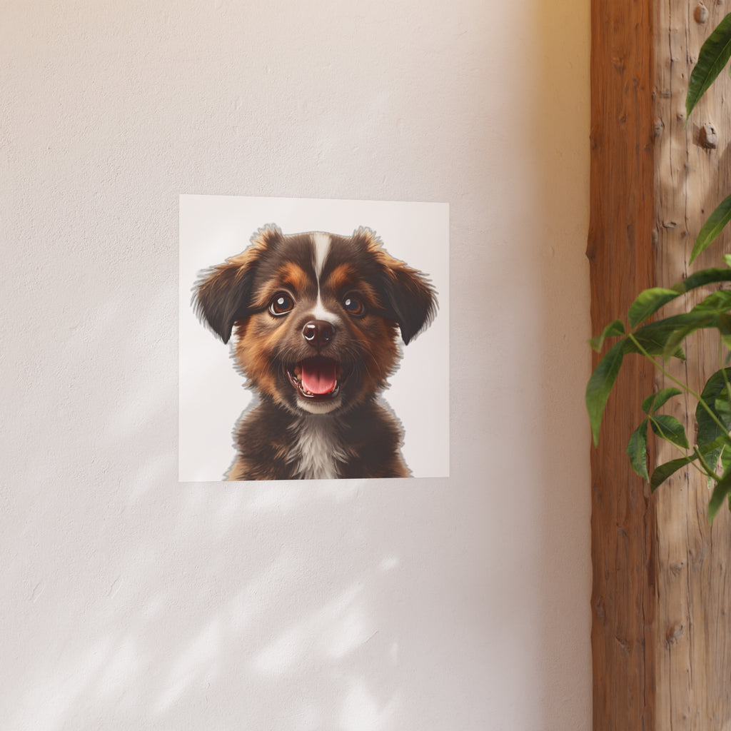 Smiling Puppy Poster, dog lover poster