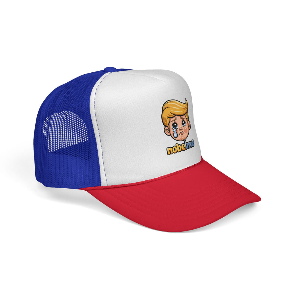Casquette parodique « Papa parodique », casquette trucker avec visage de dessin animé qui pleure | Casquette emoji parodique politique