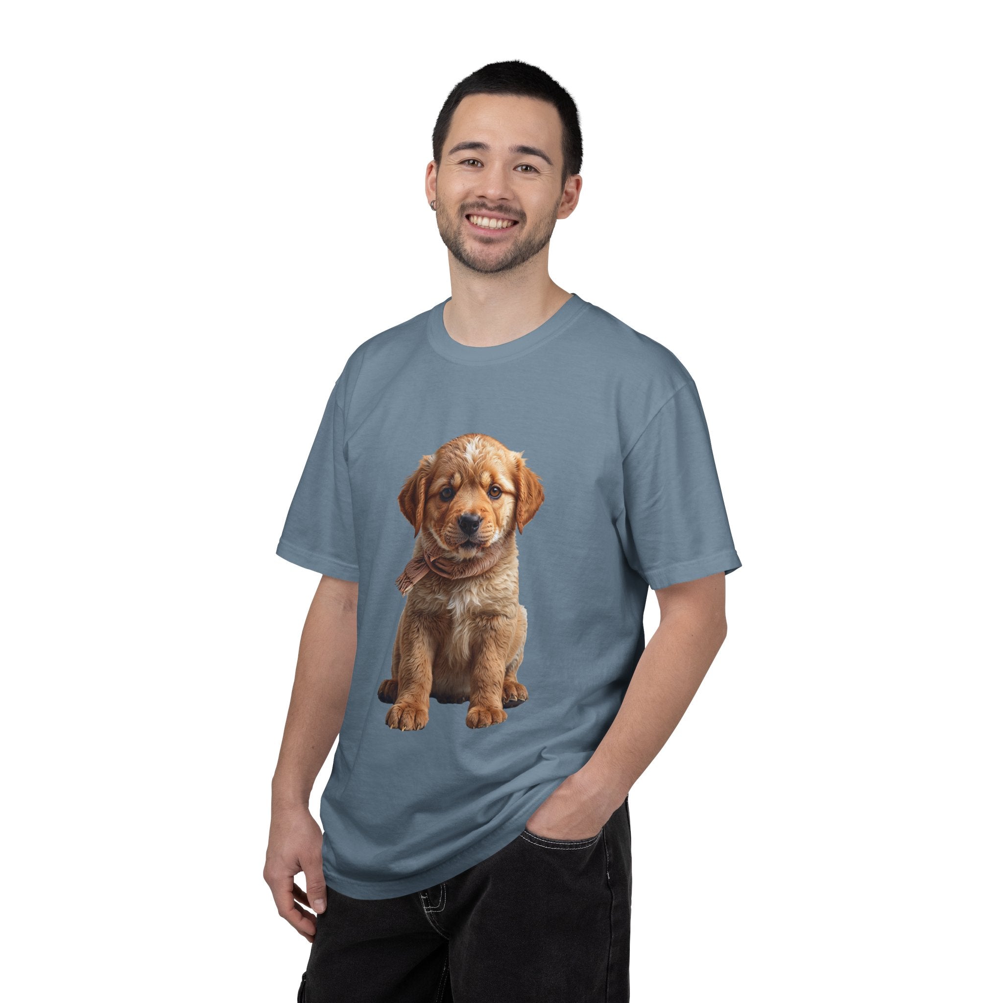 T-shirt chiot Golden Retriever | T-shirt photo de chien mignon
