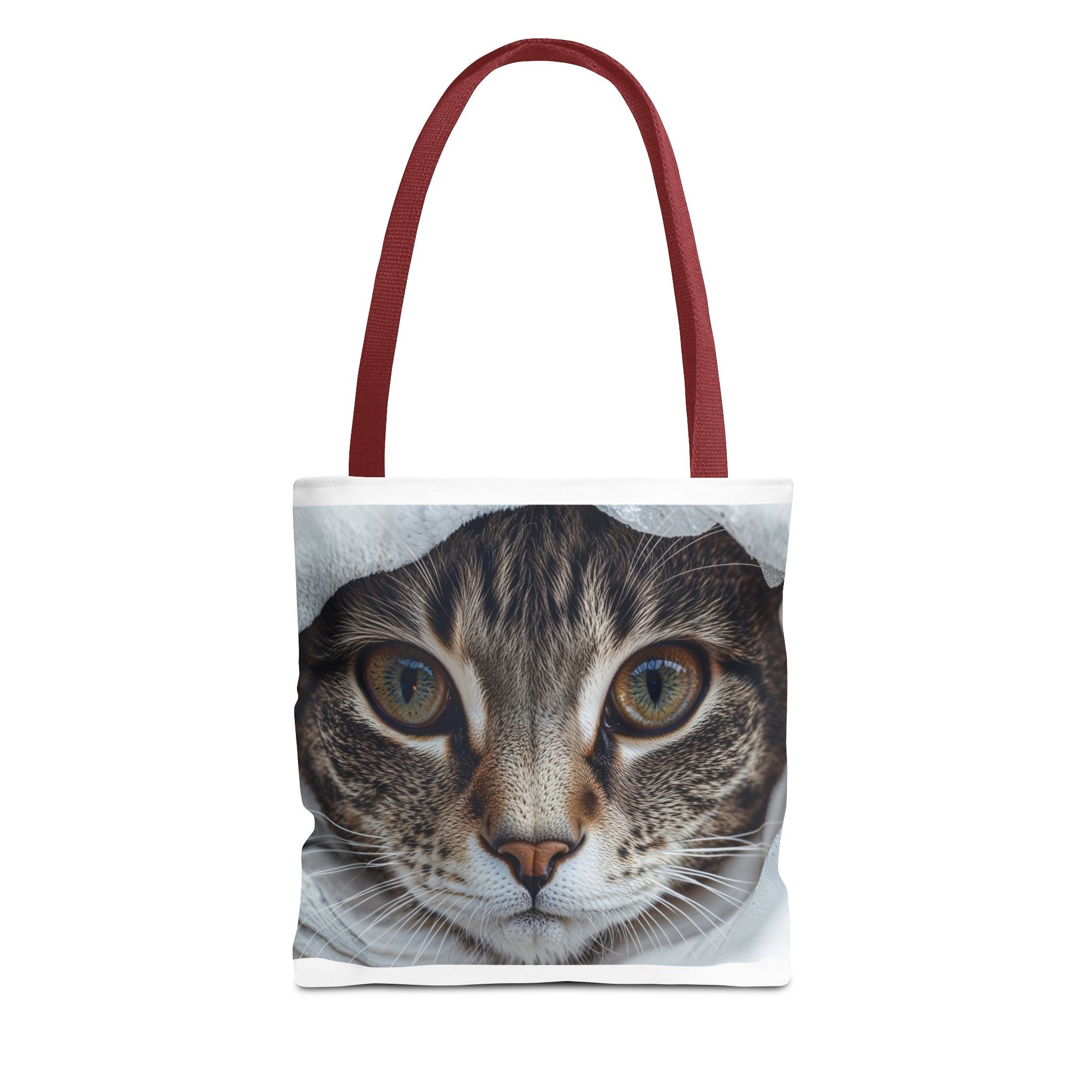 Sac fourre-tout motif chat tigré | Portrait de chat réaliste, imprimé intégral