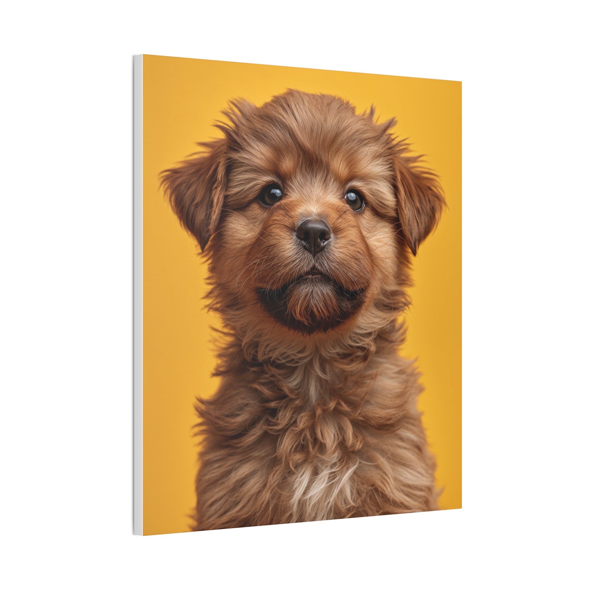 Cute Brown Puppy Portrait Canvas, gift for dog lovers