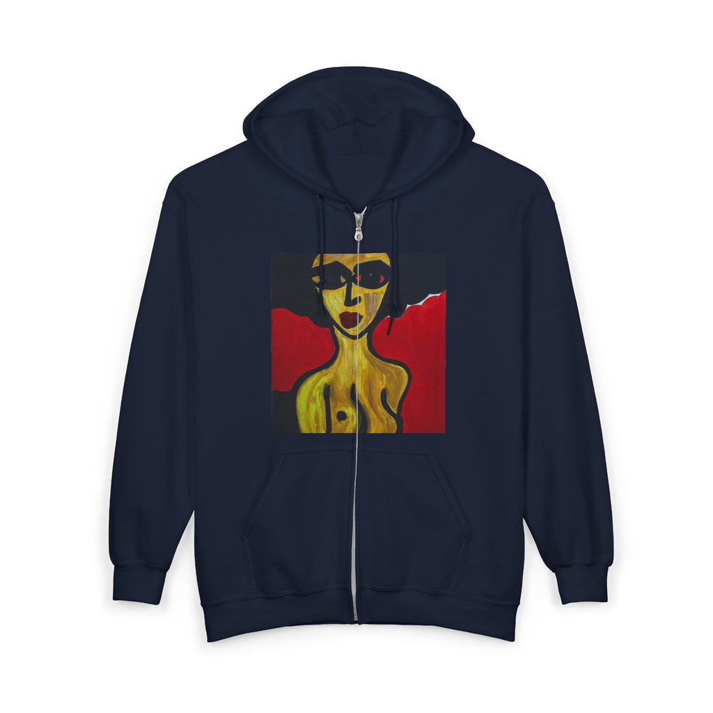 Fine Art Abstract Hoodie, Semi-Nude Female Portrait, Painterly Gallery Print, Abstract Expressionist Female Portrait Hoodie