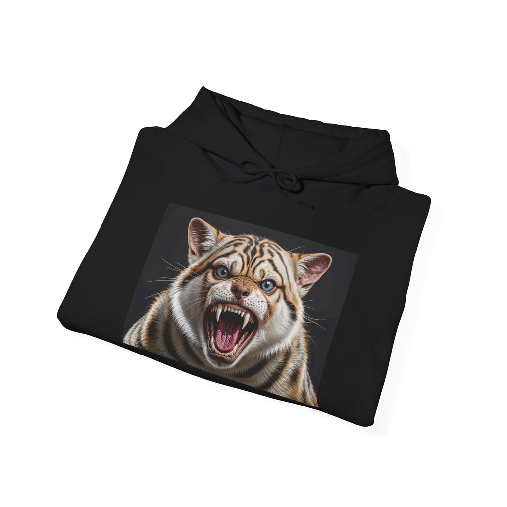 Sweat à capuche avec tête de tigre rugissant | Sweat-shirt avec portrait de tigre féroce