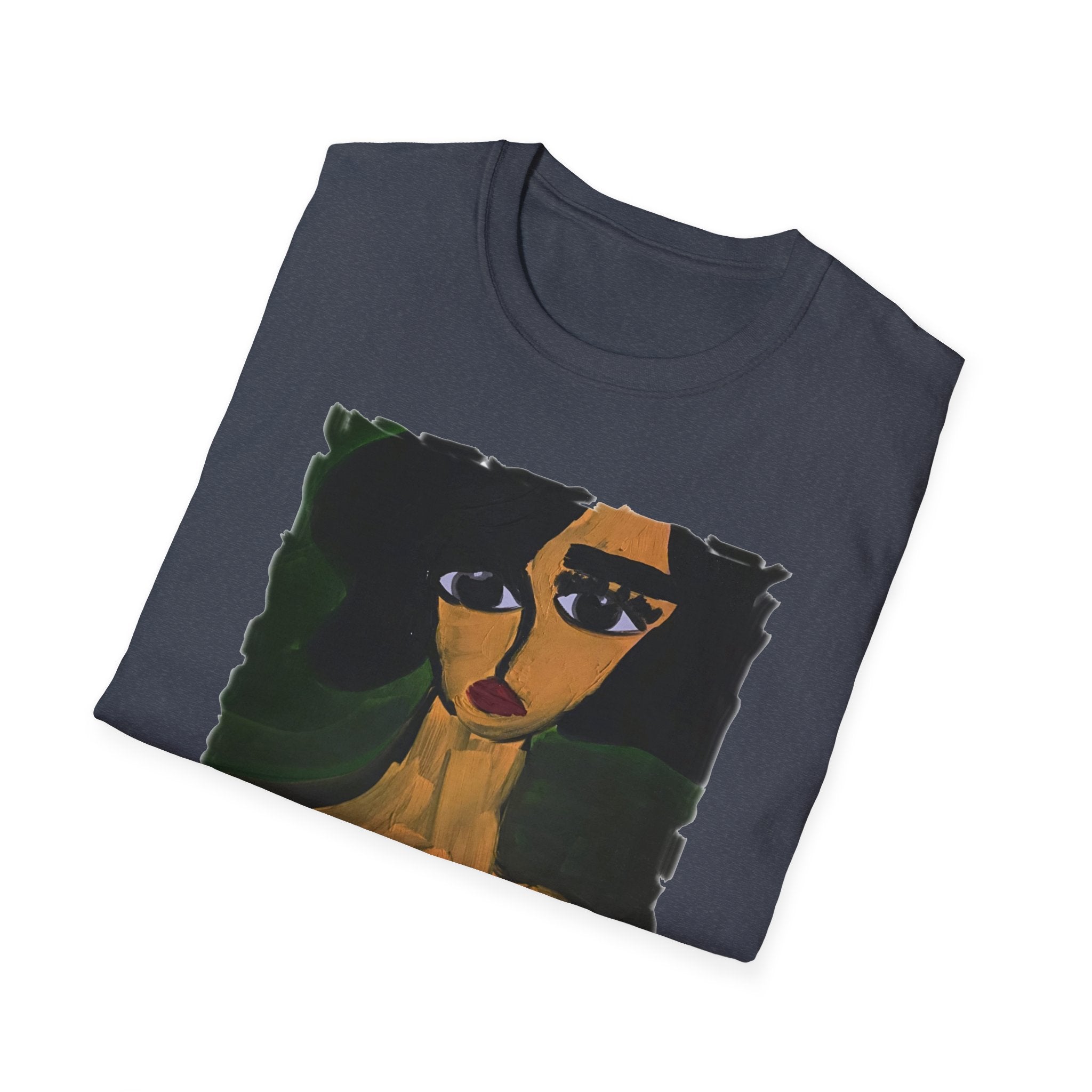 T-shirt Portrait de Femme Nue | Peinture Artistique Moderne, T-shirt Beaux-Arts, Impression Portrait de Nu Élégante, Peint à la Main, Style Galerie