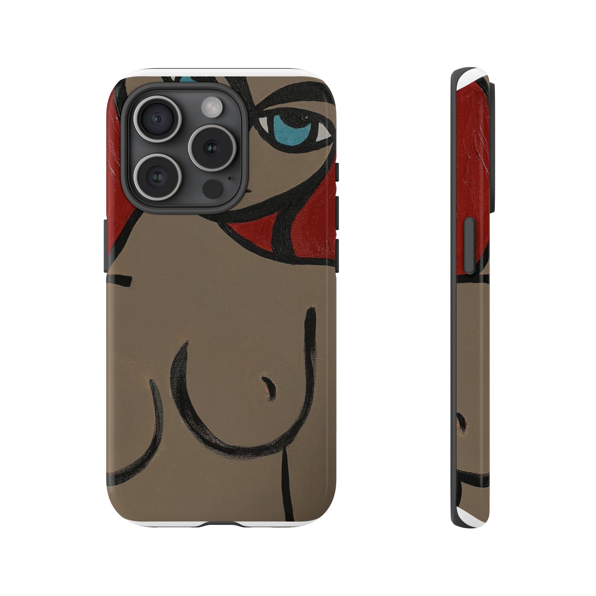 Coque de téléphone minimaliste | Figure féminine abstraite, faite main