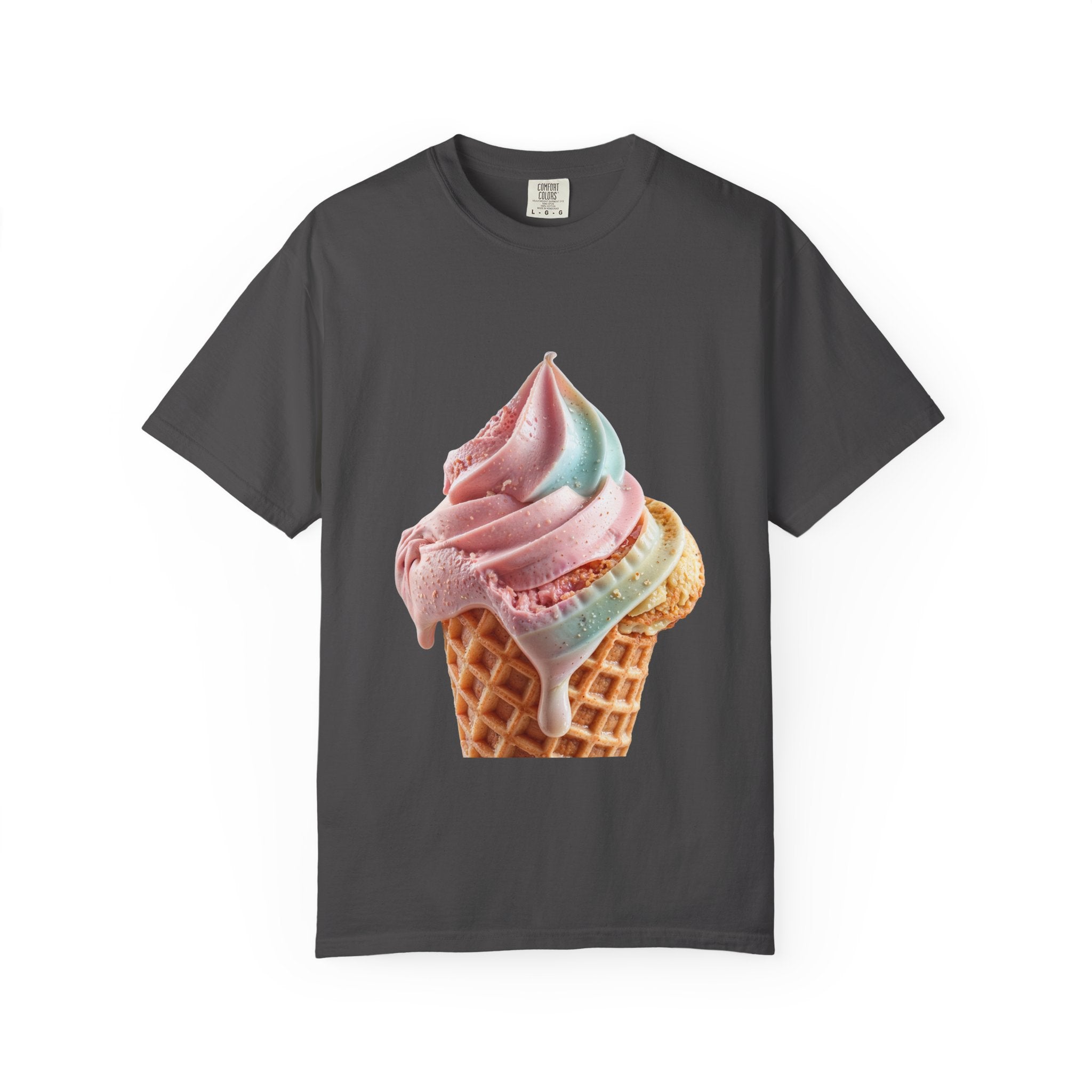 T-shirt Cornet de glace arc-en-ciel pastel | T-shirt dessert à la crème glacée molle