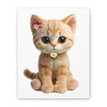 Cute Big-Eyed Kitten with Daisy Canvas