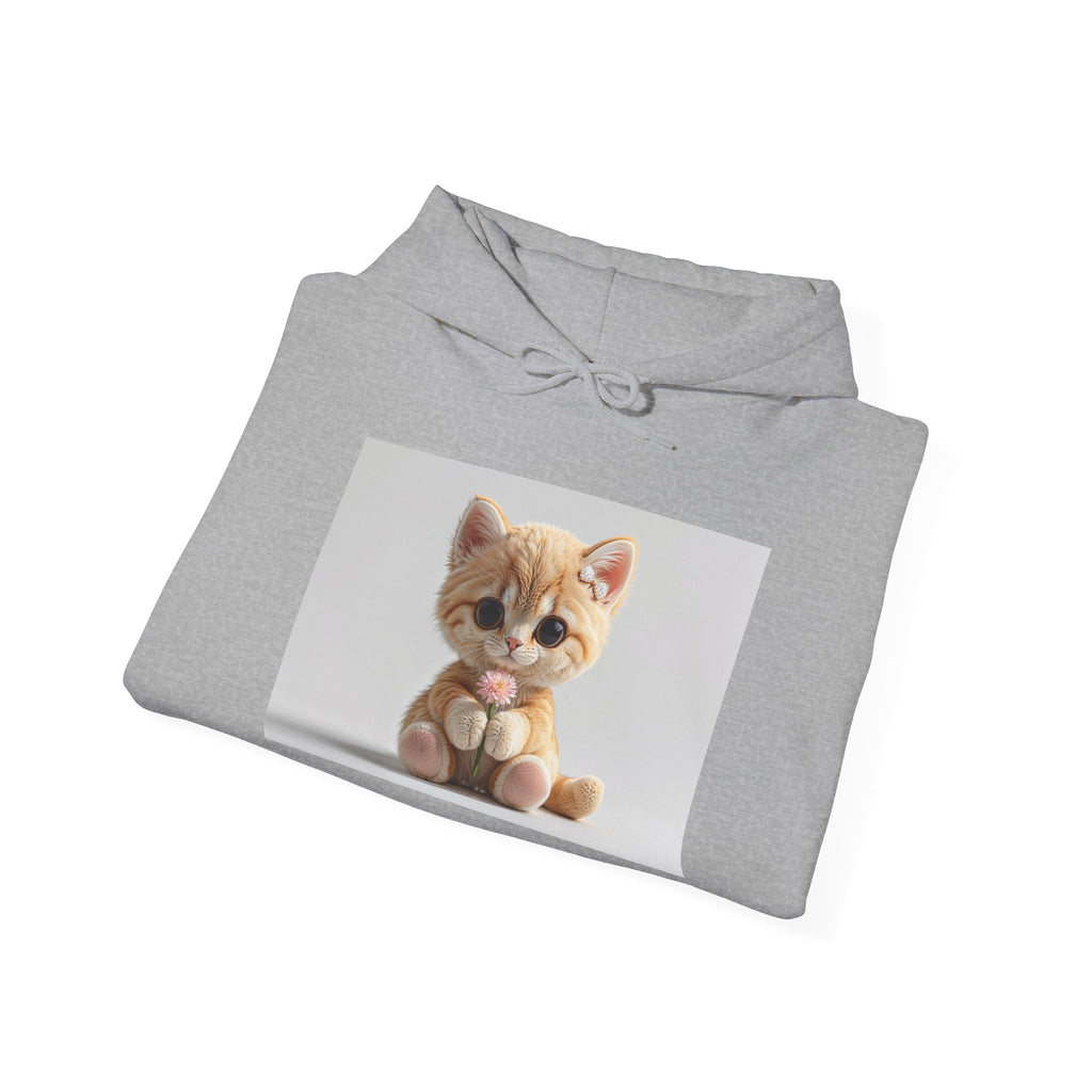 Sweat à capuche illustré d'un adorable chaton orange | Sweat-shirt graphique chat mignon
