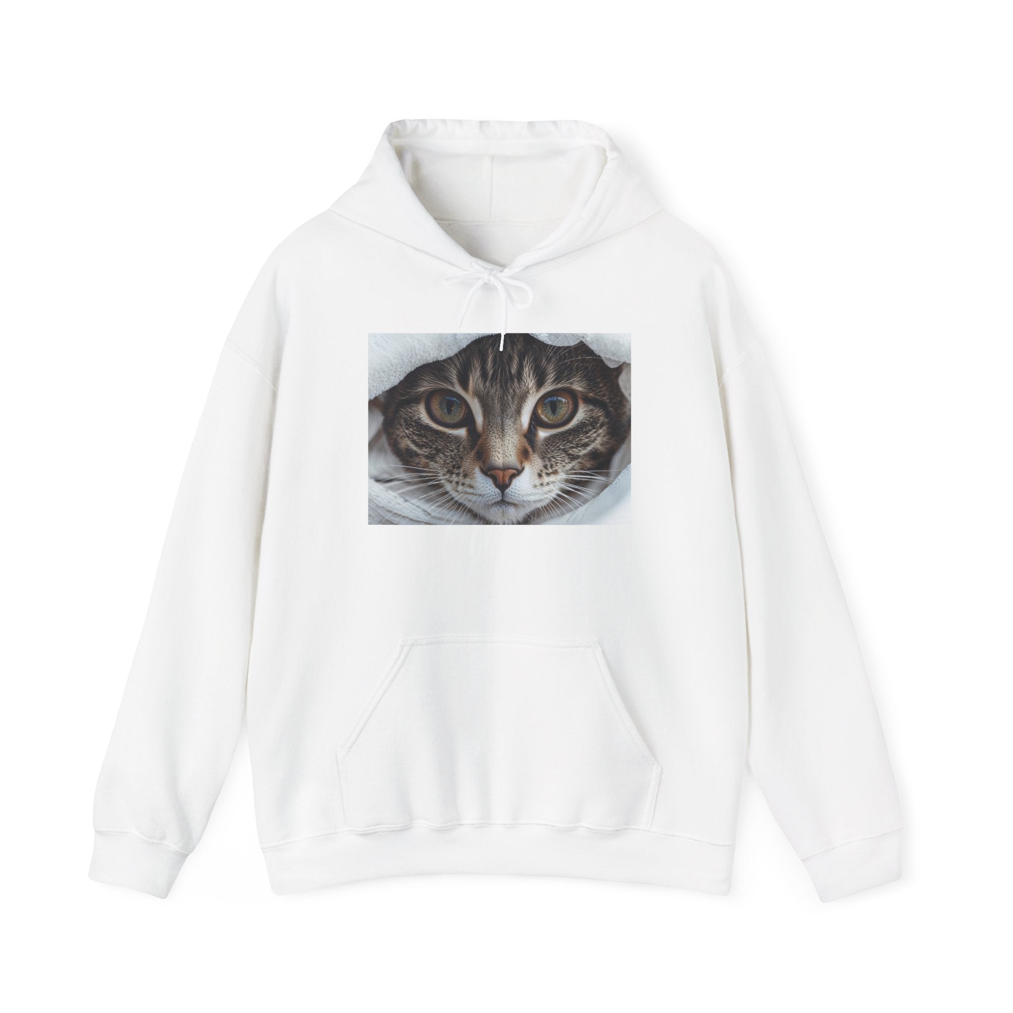 Sweat à capuche avec visage de chat tigré | Sweat-shirt avec portrait de chat en gros plan