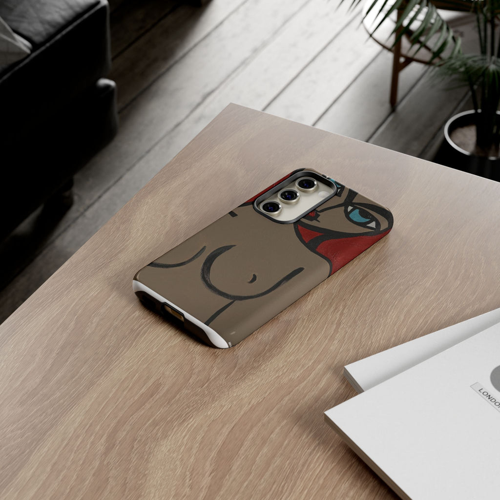 Coque de téléphone minimaliste | Figure féminine abstraite, faite main