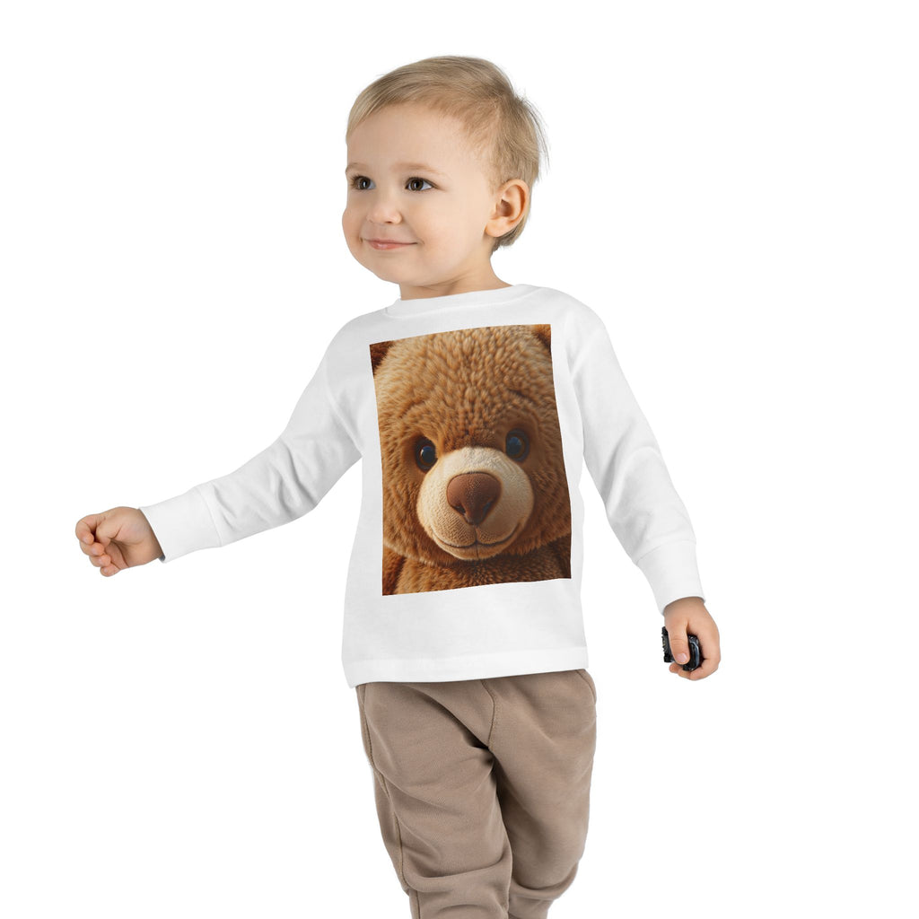 T-shirt à manches longues pour tout-petit avec un adorable ourson en peluche | Photo de peluche