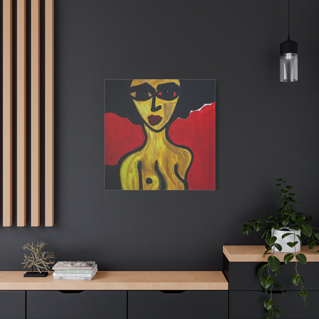 Portrait abstrait de femme sur toile, art contemporain, art moderne