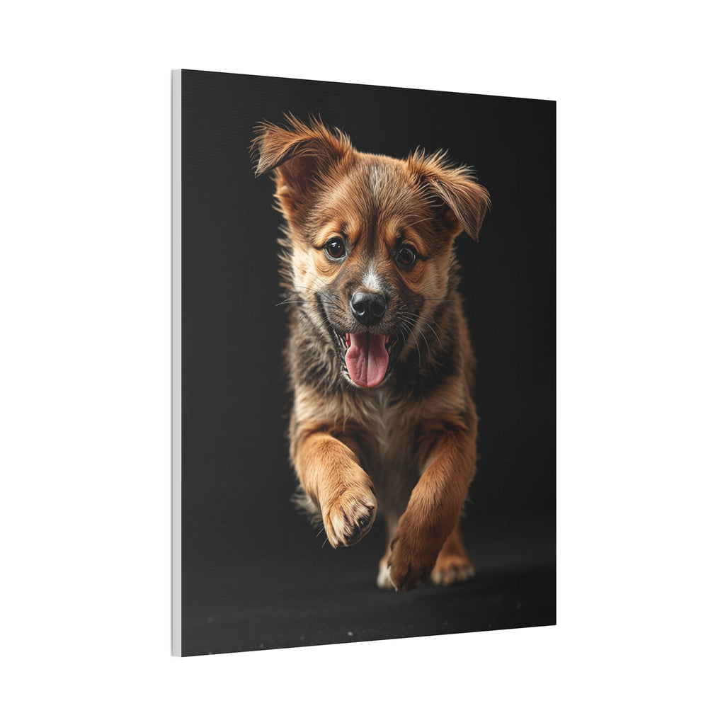 Running Puppy Canvas | Stretched Wall Art, gift for dog lovers