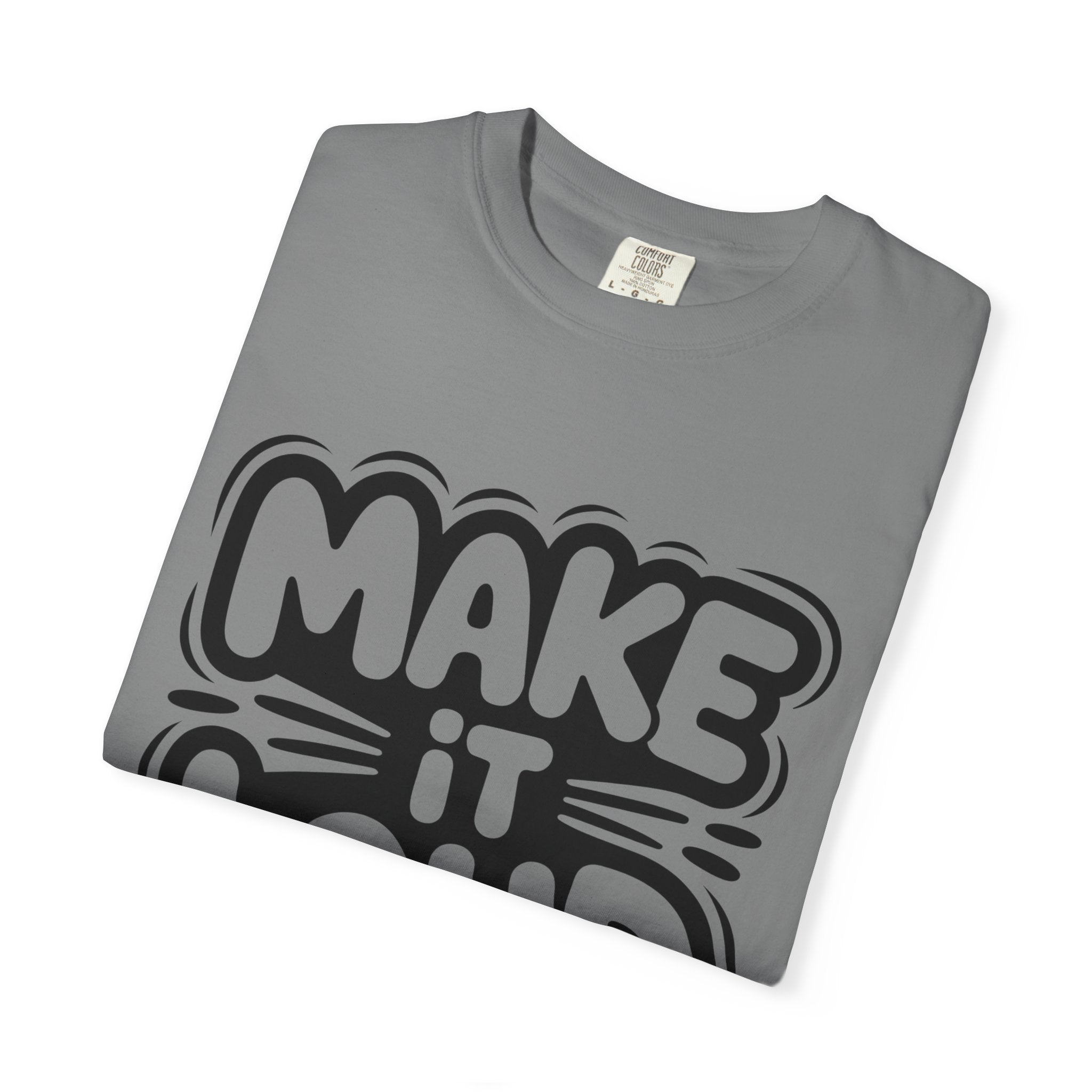 Make It Loud T-shirt | Bold Bubble Letter Graphic, Black White Design