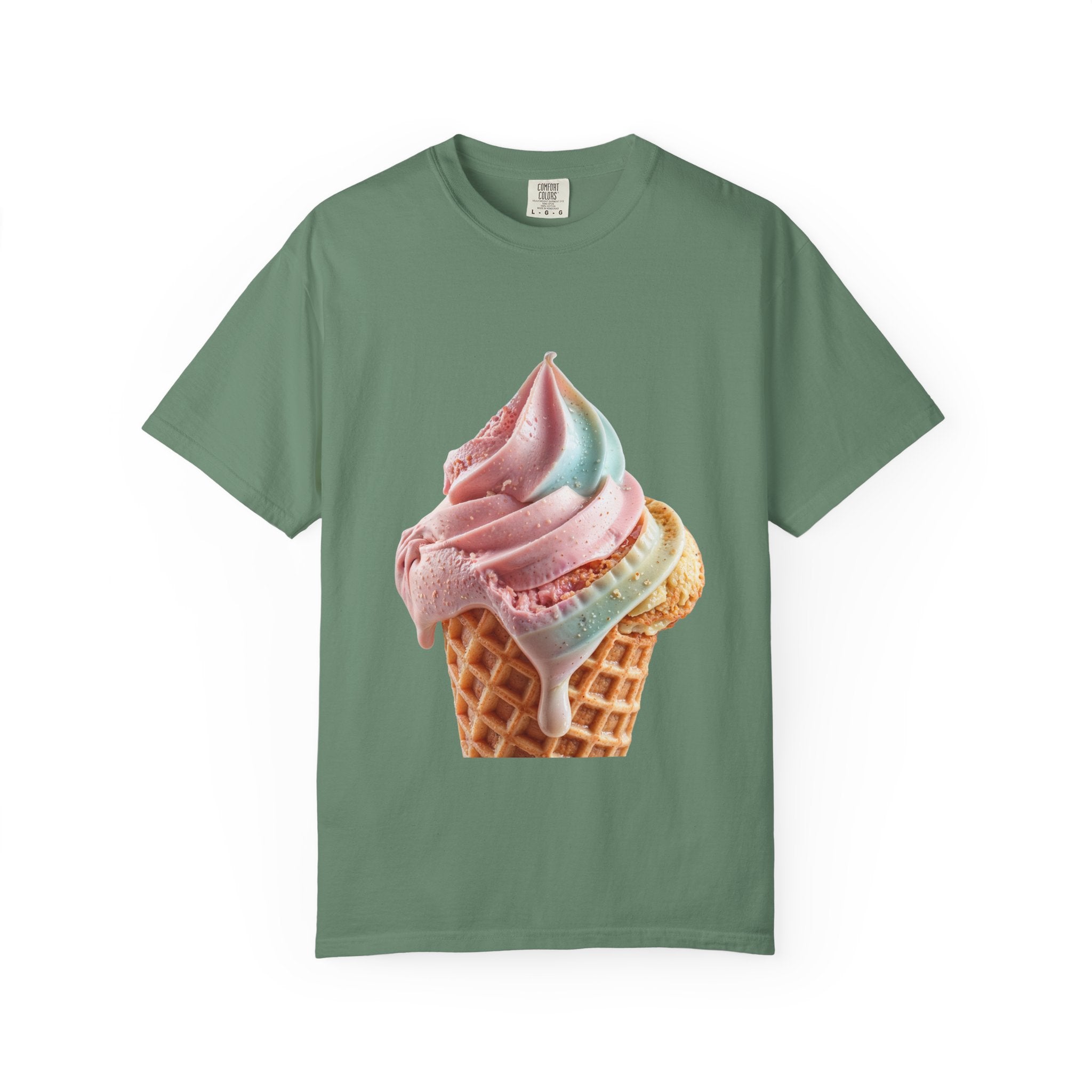 T-shirt Cornet de glace arc-en-ciel pastel | T-shirt dessert à la crème glacée molle