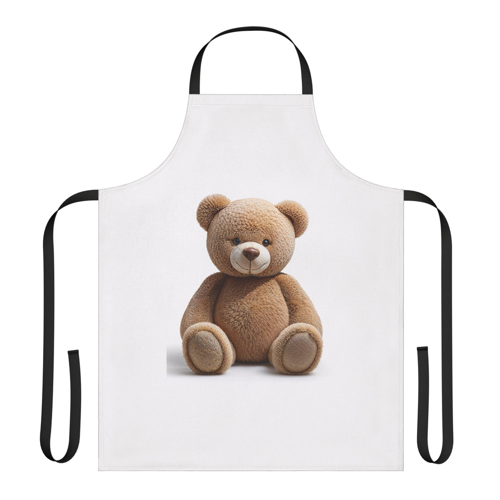 Tablier marron à motif ours en peluche | Joli imprimé peluche, tablier de cuisine pour enfants