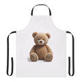 Tablier marron à motif ours en peluche | Joli imprimé peluche, tablier de cuisine pour enfants