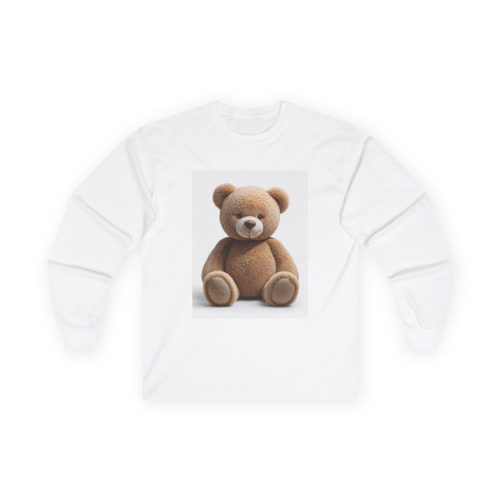T-shirt à manches longues avec illustration d'un ours en peluche marron | Graphisme mignon