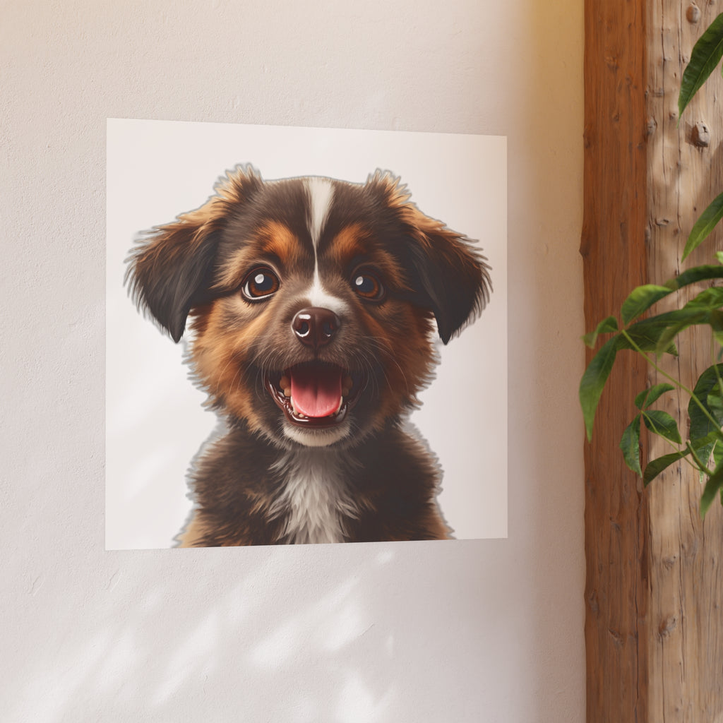 Smiling Puppy Poster, dog lover poster