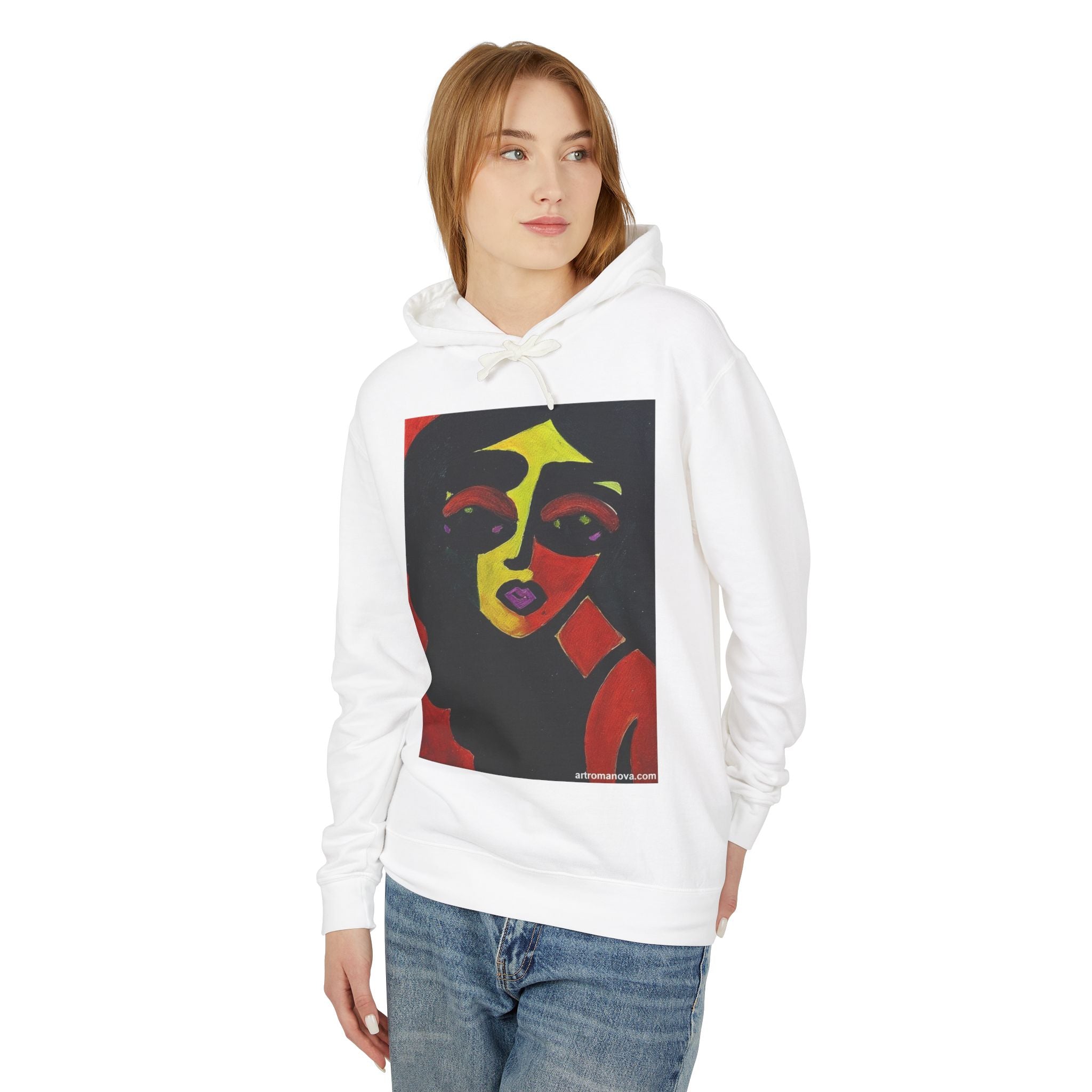 Abstract Woman Face Portrait Hoodie | Minimal Line Art, Modern Portrait Sweatshirt