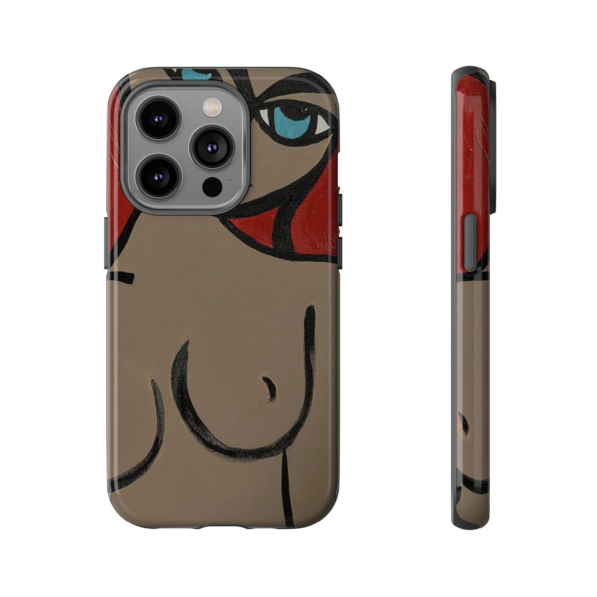 Coque de téléphone minimaliste | Figure féminine abstraite, faite main