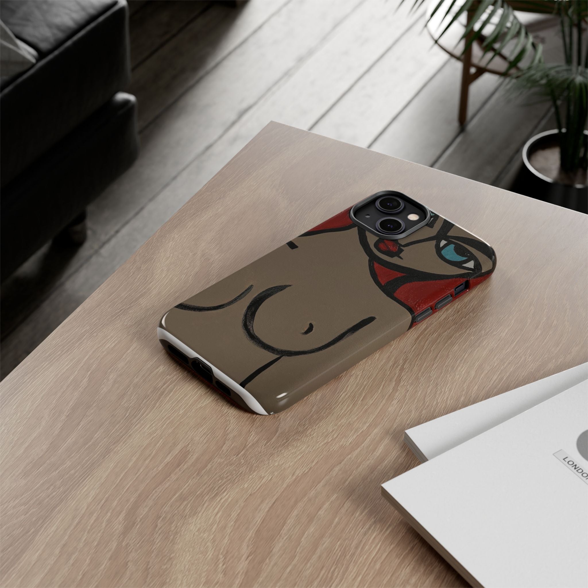 Coque de téléphone minimaliste | Figure féminine abstraite, faite main