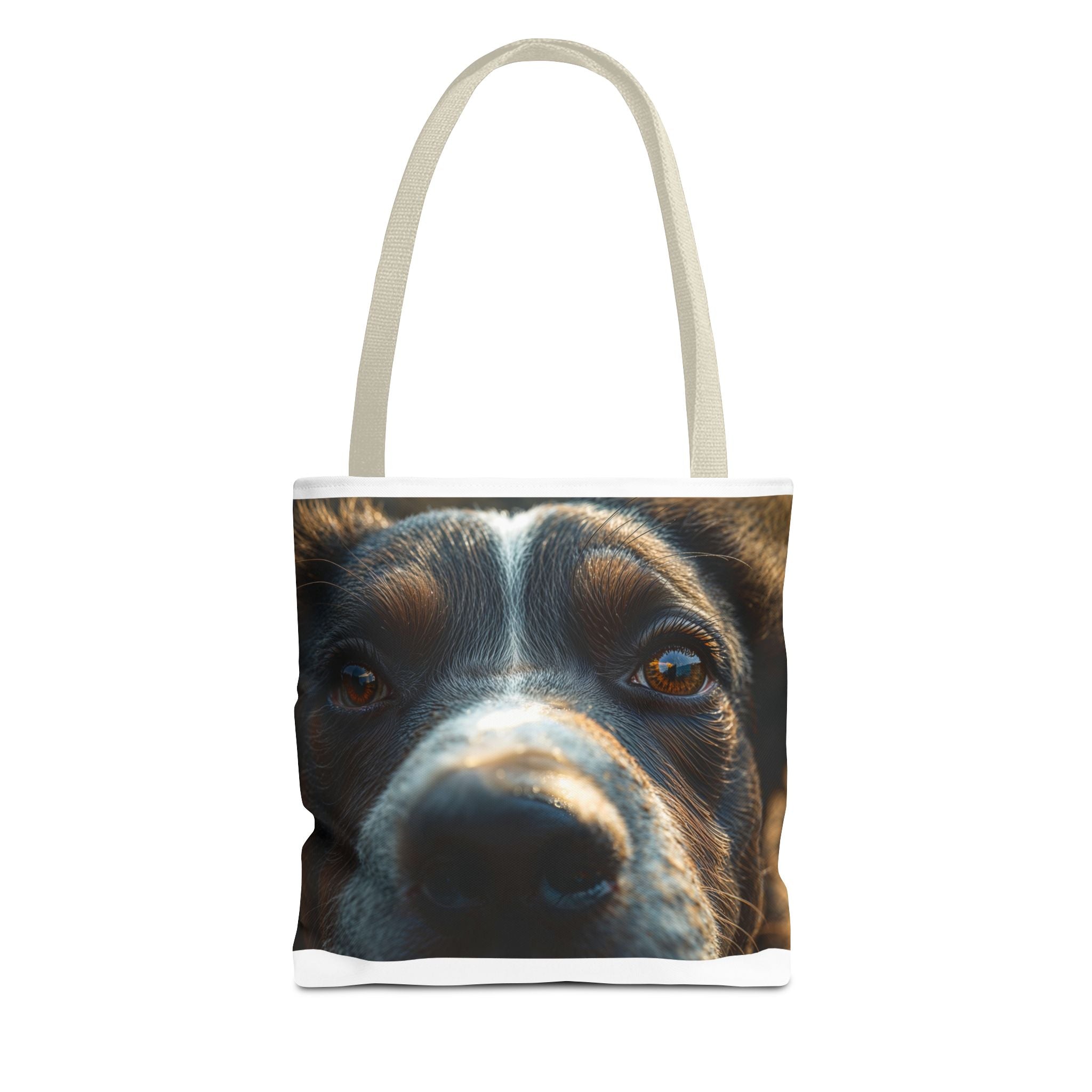 Sac fourre-tout avec gros plan sur la tête d'un chien | Portrait de chiot mignon, impression photo