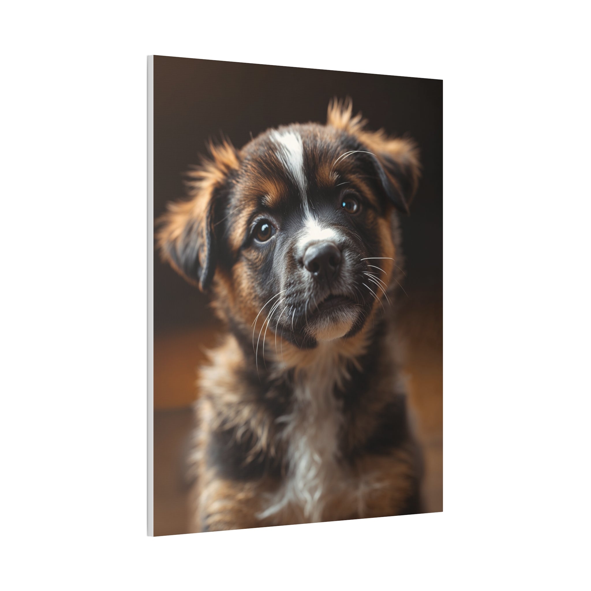 Adorable Puppy Portrait Canvas, gift for dog lovers, wall art with dog