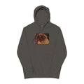 Sweat à capuche à motif œil mosaïque doré | Sweat-shirt teint avec pigments et imprimé œil abstrait