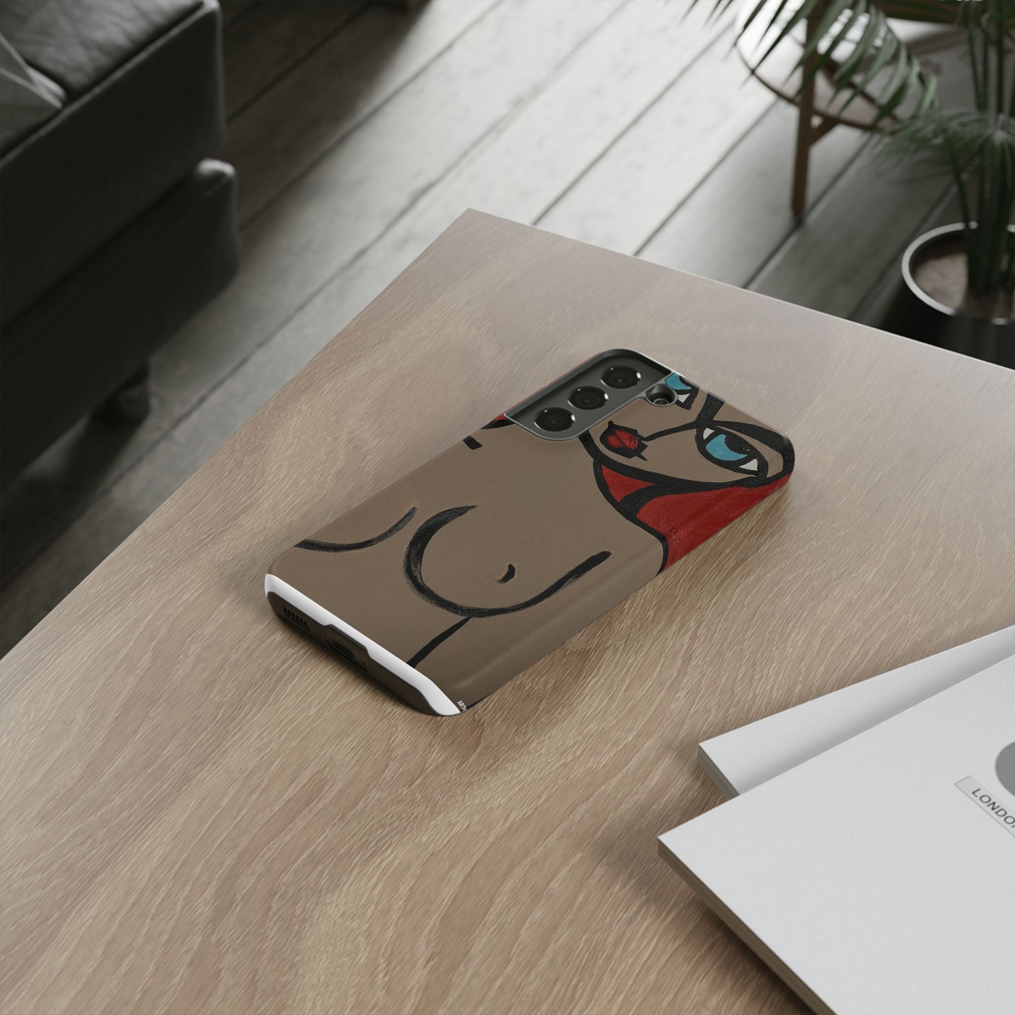 Coque de téléphone minimaliste | Figure féminine abstraite, faite main