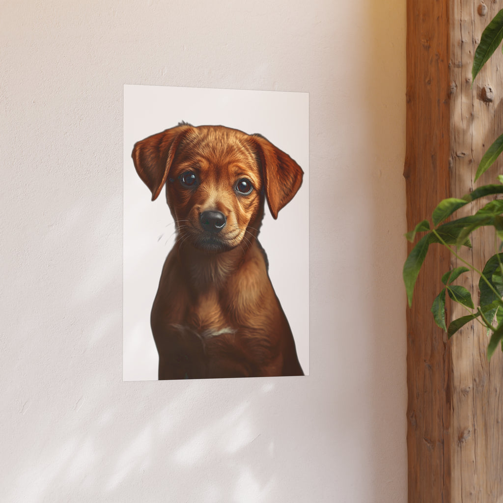 Puppy Portrait Poster | Satin Matte Dog Poster, animal lover poster