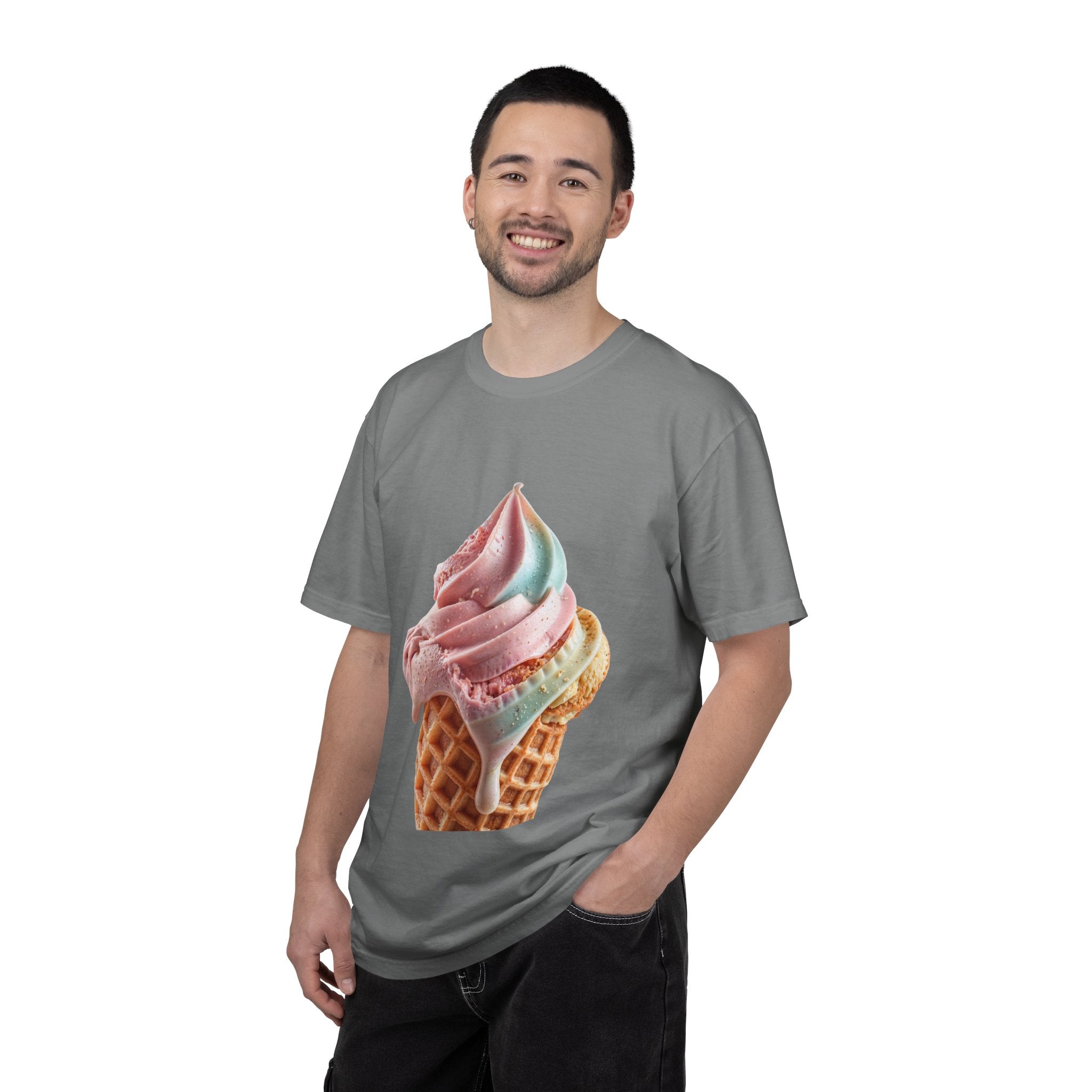 T-shirt Cornet de glace arc-en-ciel pastel | T-shirt dessert à la crème glacée molle