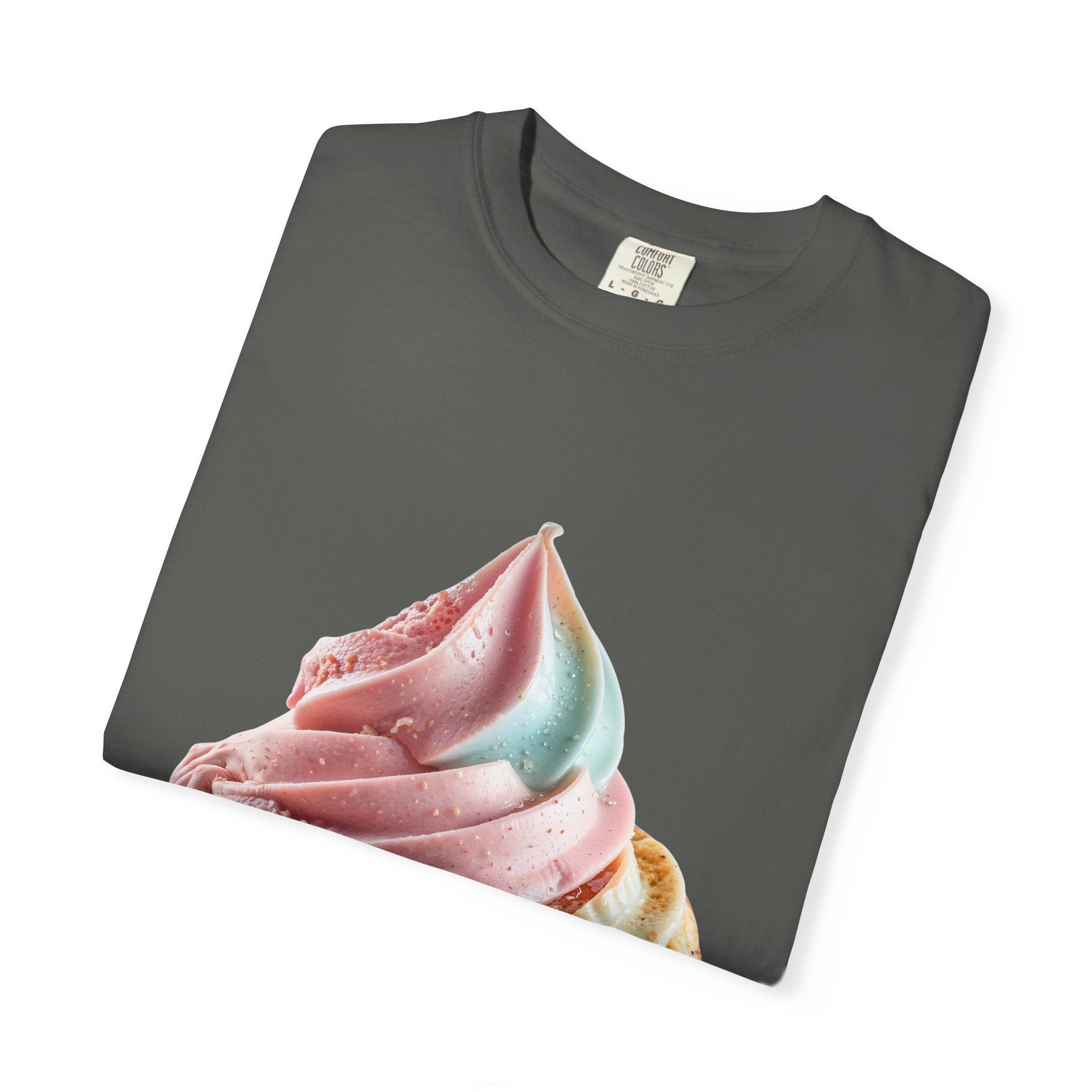 T-shirt Cornet de glace arc-en-ciel pastel | T-shirt dessert à la crème glacée molle
