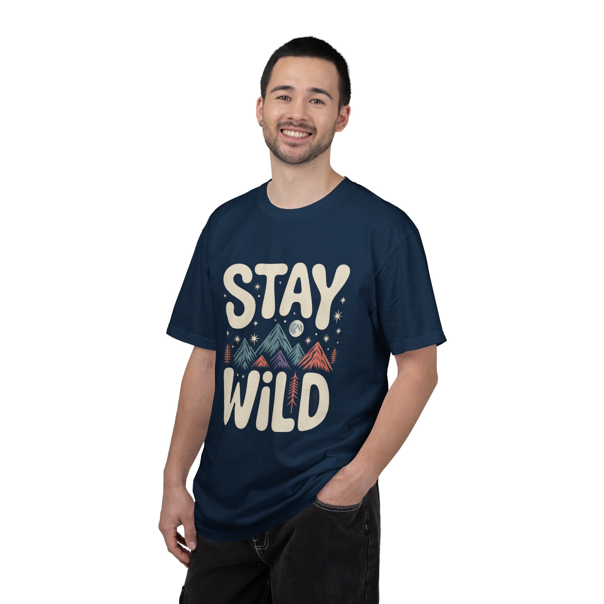 Stay Wild mountain design T-shirt | adventure typography tee