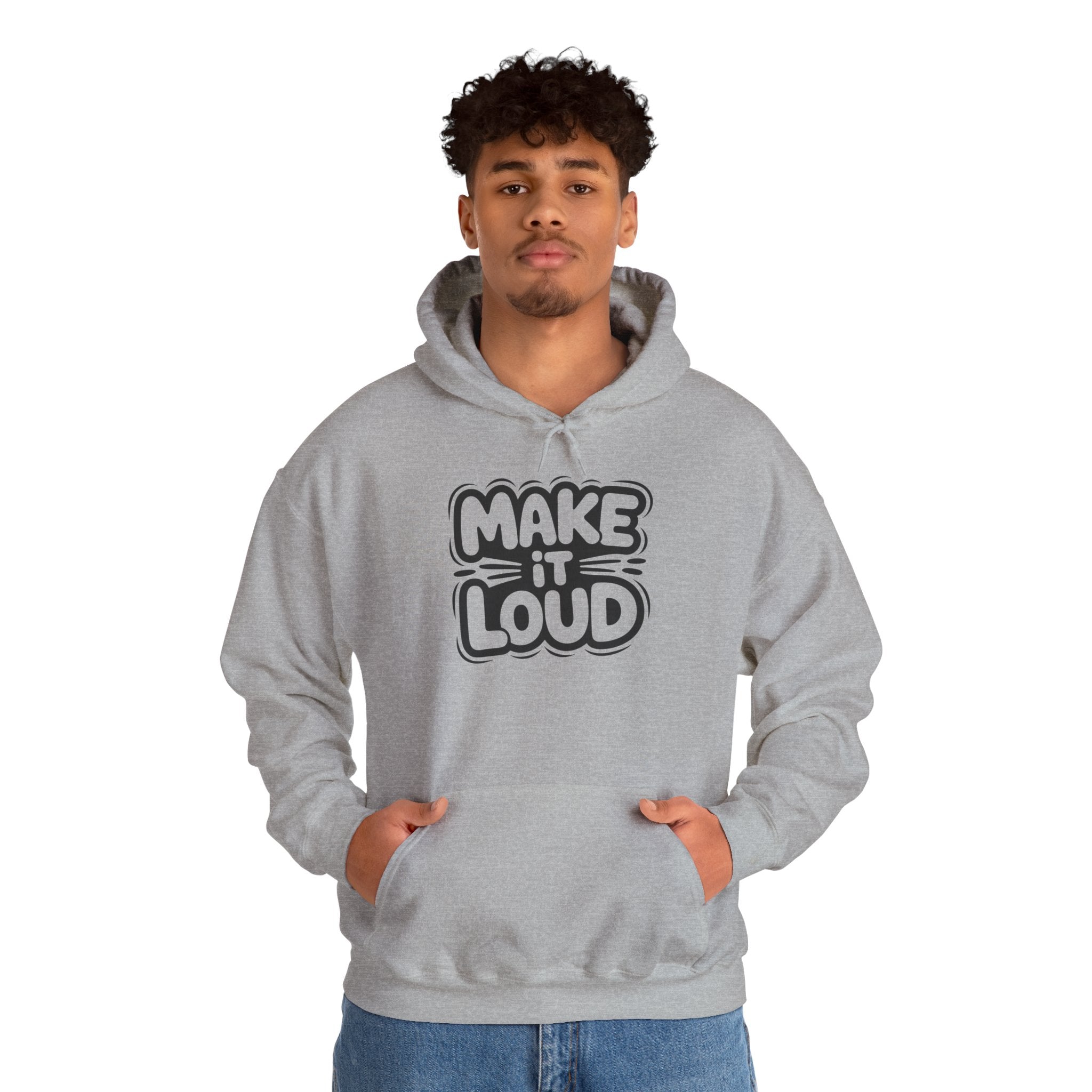 Make It Loud hoodie | Typography graphic sweatshirt, Smart & Funny Slogan Hoodie, Trendy Motivational Streetwear