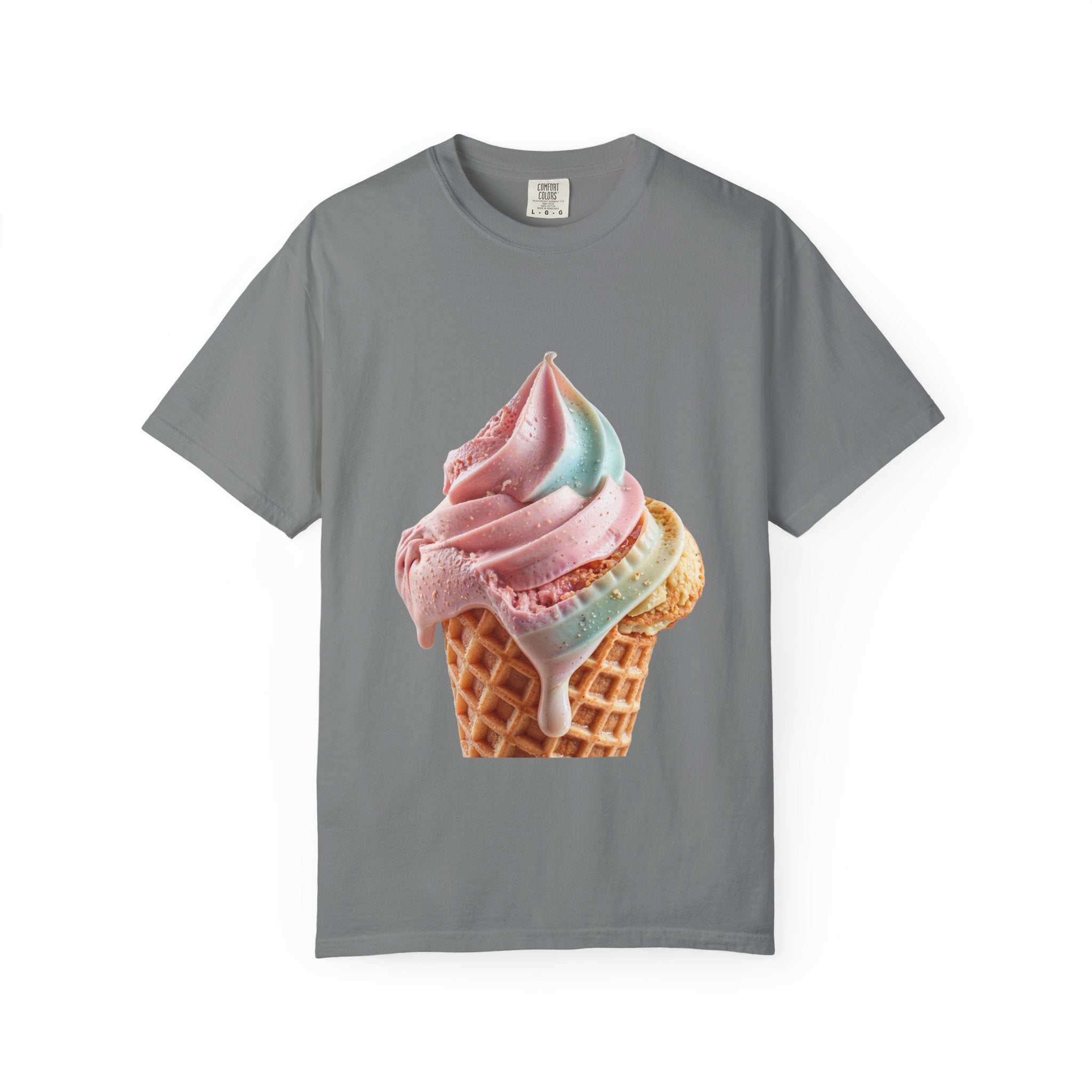T-shirt Cornet de glace arc-en-ciel pastel | T-shirt dessert à la crème glacée molle