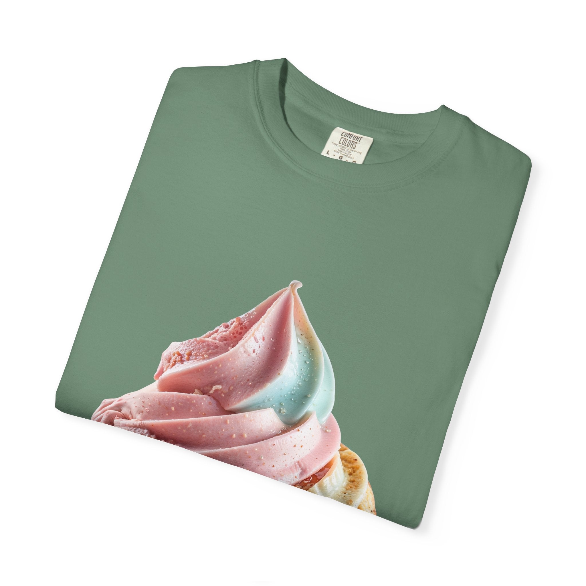 T-shirt Cornet de glace arc-en-ciel pastel | T-shirt dessert à la crème glacée molle