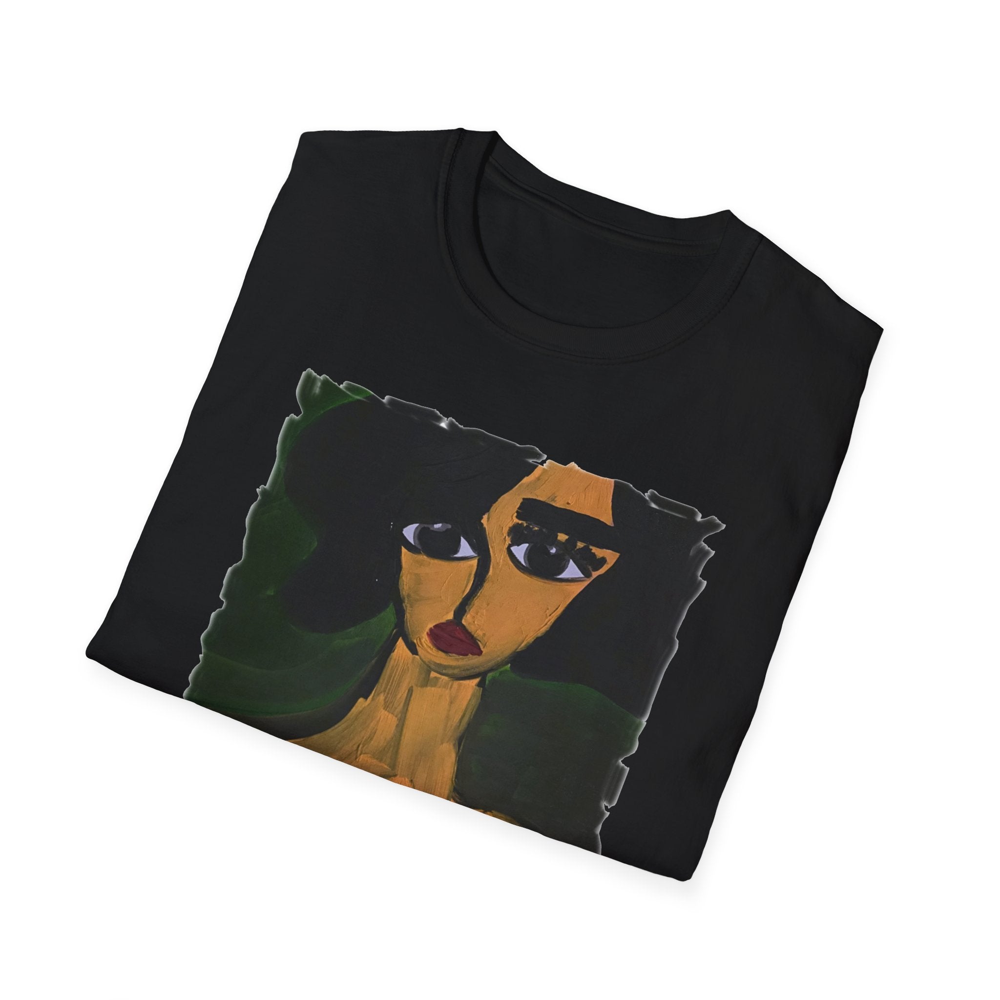 T-shirt Portrait de Femme Nue | Peinture Artistique Moderne, T-shirt Beaux-Arts, Impression Portrait de Nu Élégante, Peint à la Main, Style Galerie
