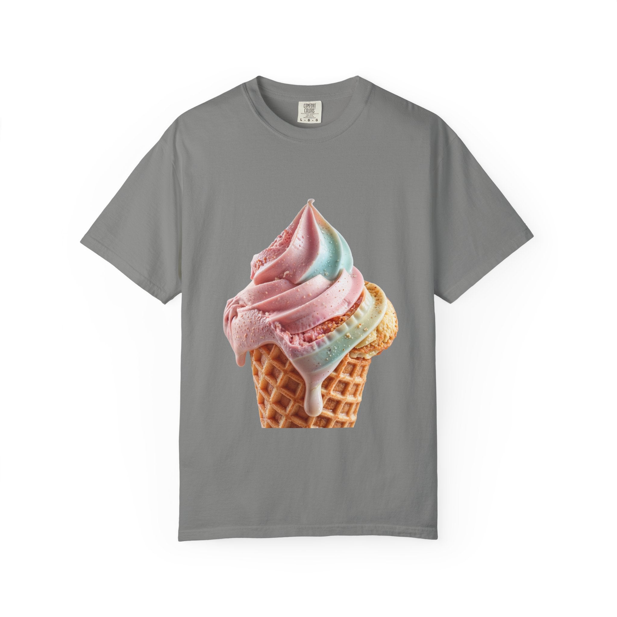 T-shirt Cornet de glace arc-en-ciel pastel | T-shirt dessert à la crème glacée molle