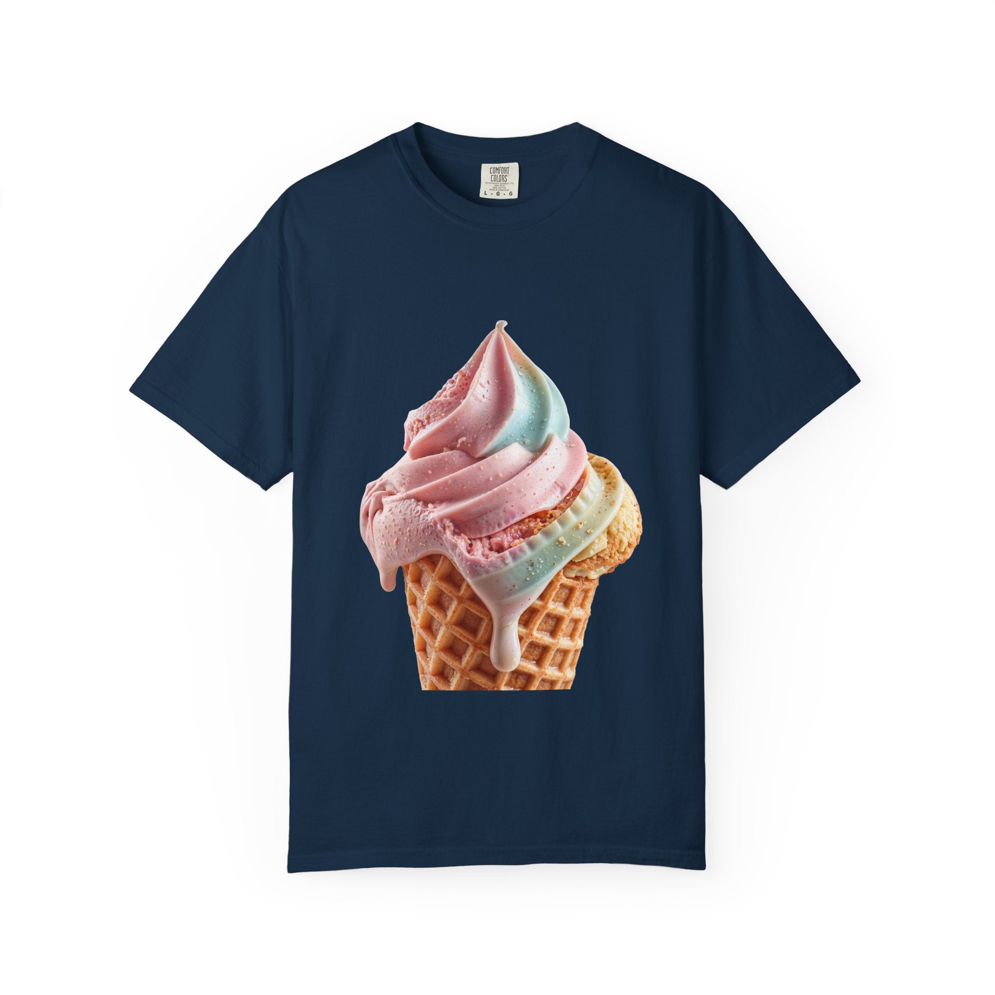 T-shirt Cornet de glace arc-en-ciel pastel | T-shirt dessert à la crème glacée molle