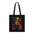 Sac cabas à portrait abstrait coloré | Sac cabas artistique, coton écologique, toile faite main