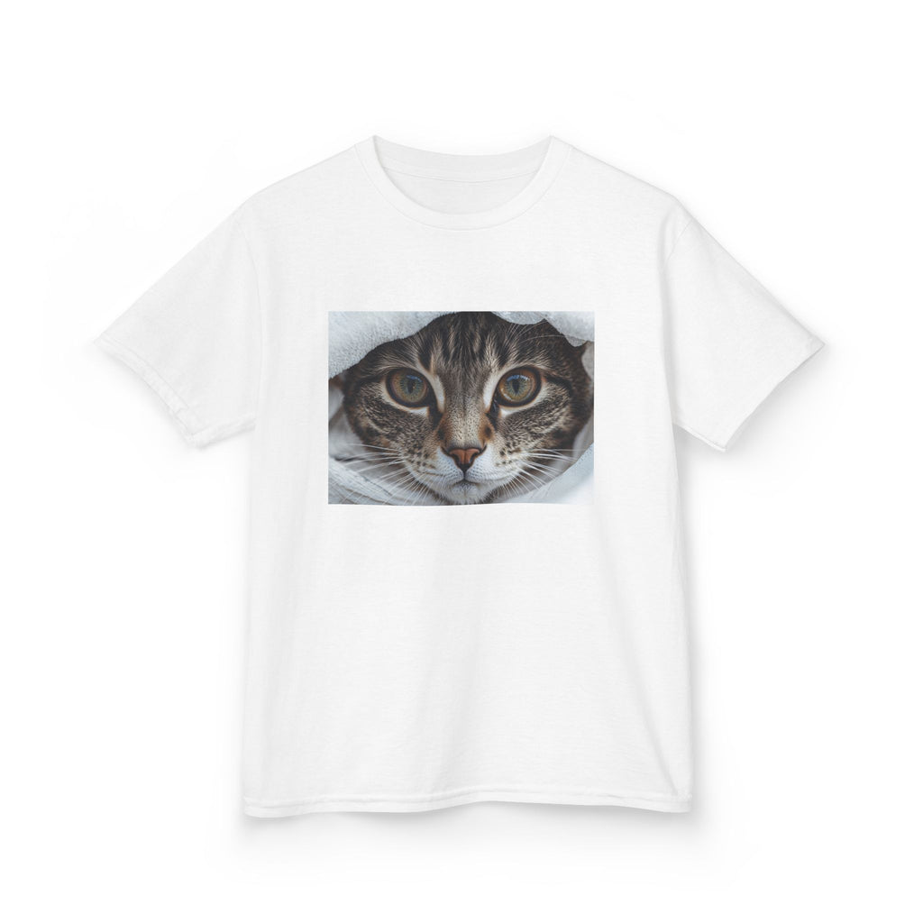 T-shirt enfant motif chat tigré | T-shirt avec portrait de chaton mignon