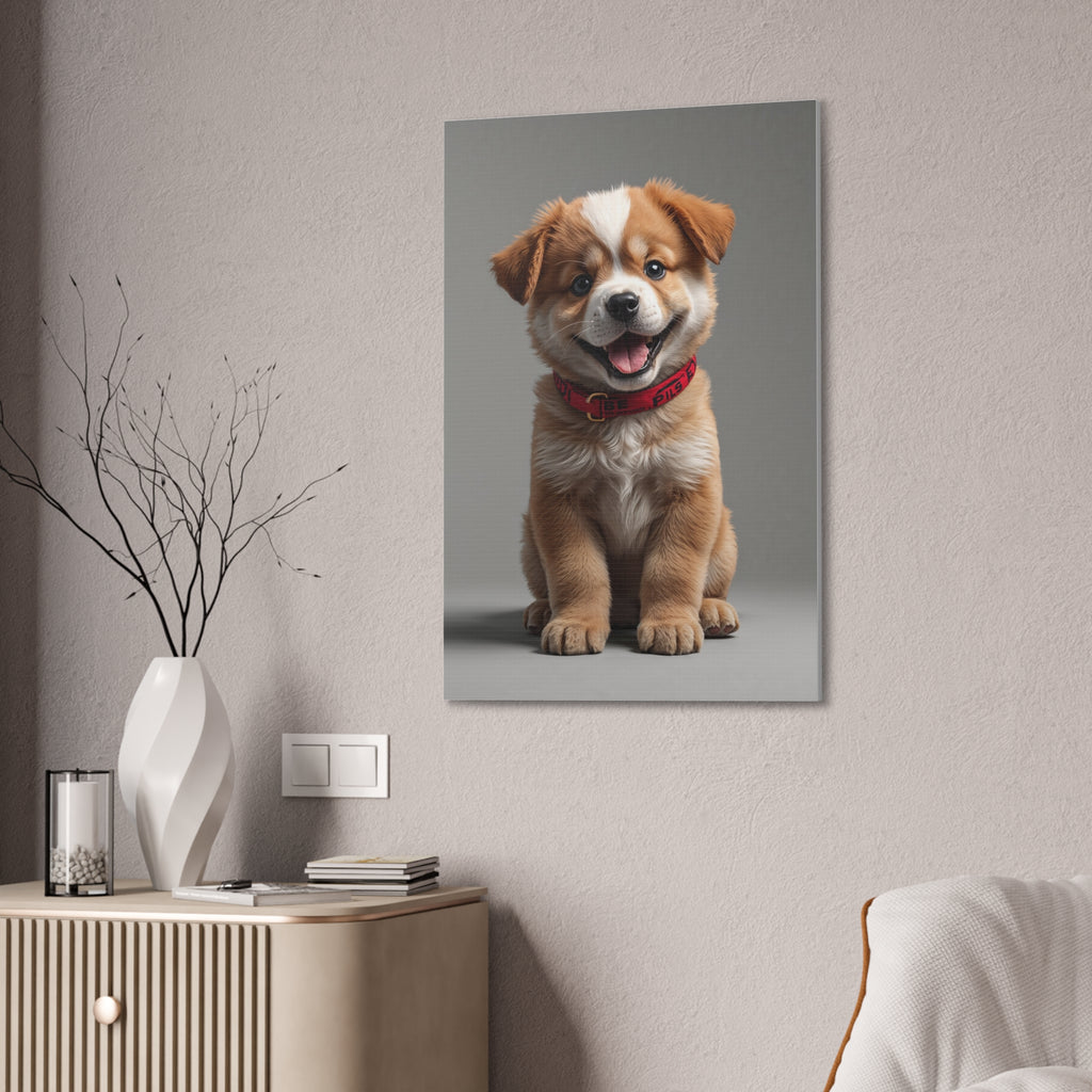 Smiling Puppy Portrait Canvas, gift for dog lovers
