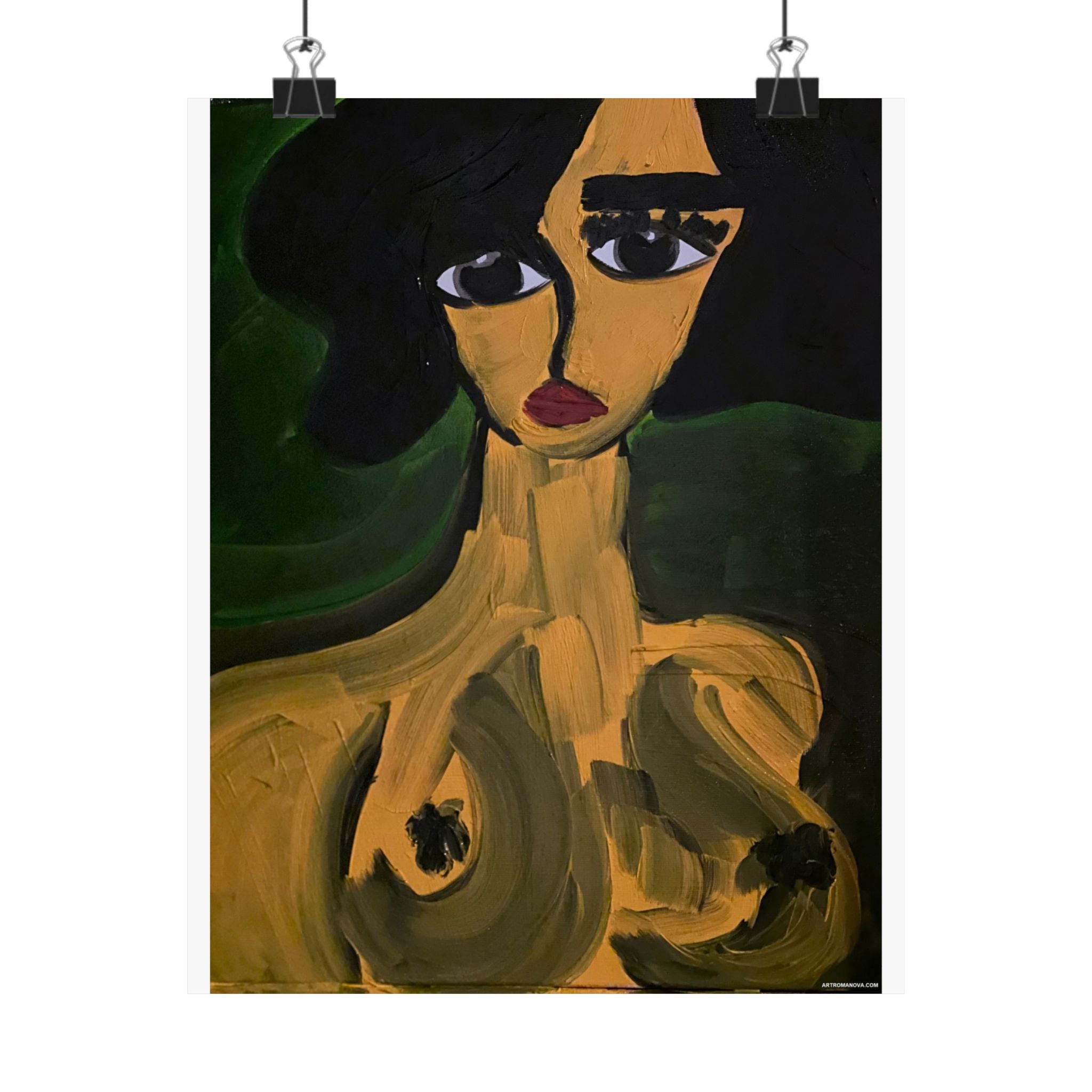 Affiche, Portrait abstrait de nu | Figure féminine expressionniste, Minimalisme