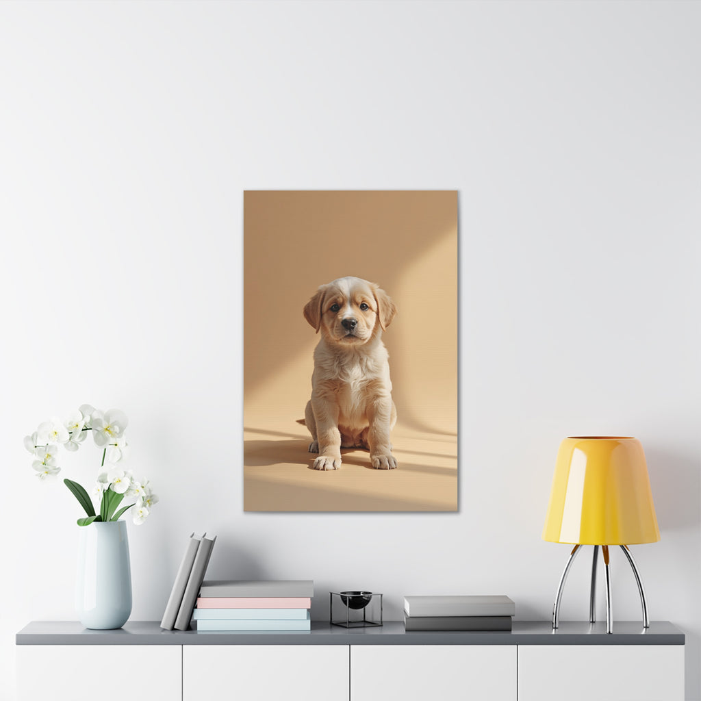 Golden Labrador Puppy Canvas, gift for dog lovers