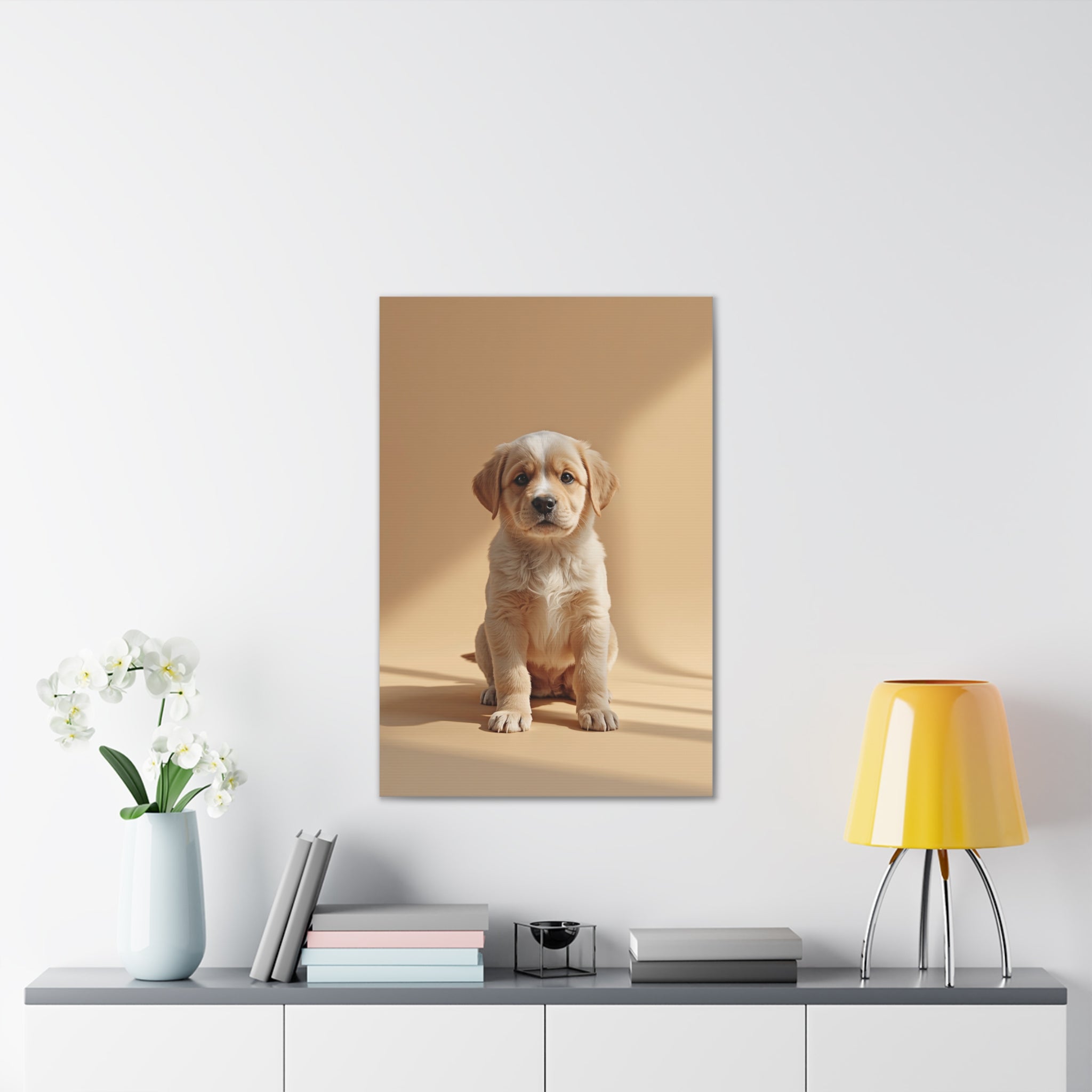 Golden Labrador Puppy Canvas, gift for dog lovers